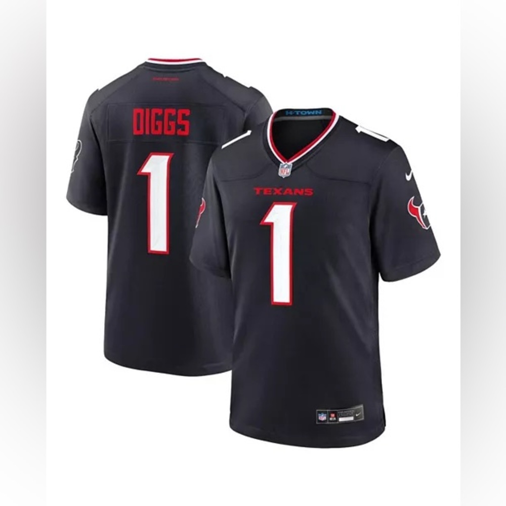 Nike Stefon Diggs Navy Houston Texans Game Jersey Youth Medium 10/12 Years NFL
